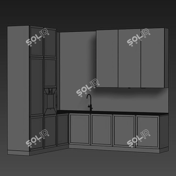 Modern Kitchen Design & Model Kit 3D model image 5