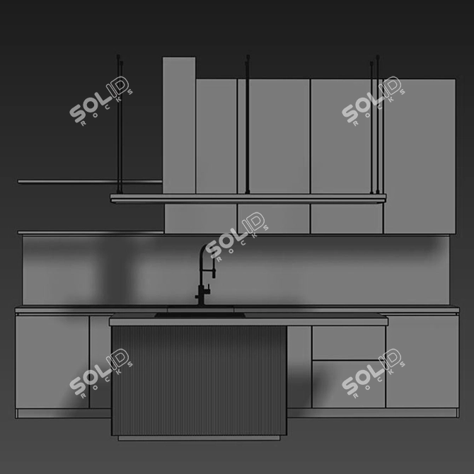 Modern Kitchen 3D Model 3D model image 5