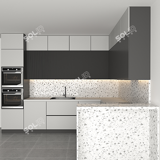 Modular Kitchen: Easy Edit, High Quality 3D model image 2