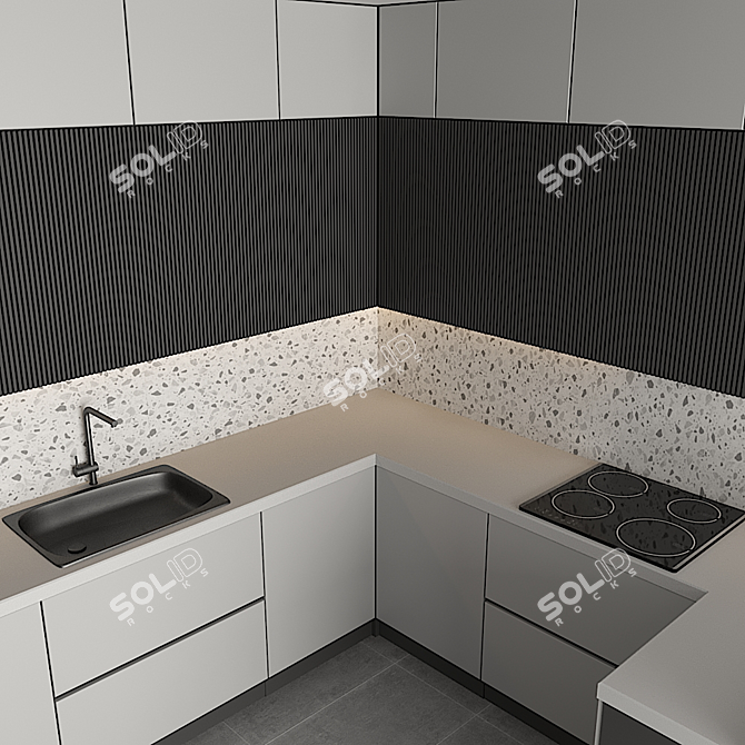 Modular Kitchen: Easy Edit, High Quality 3D model image 3