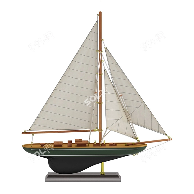 Pacific Sailer: Handcrafted Nautical Décor 3D model image 1