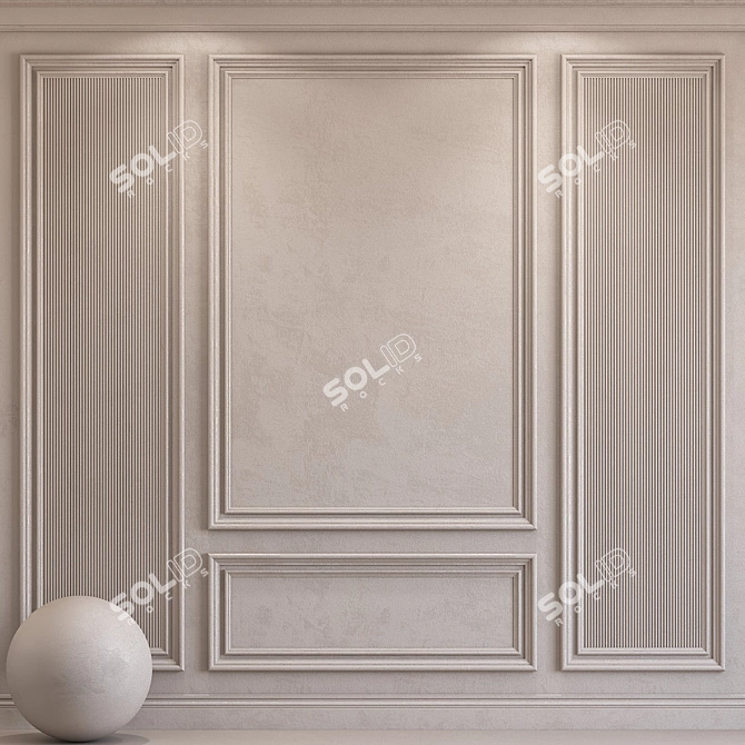 Molded Decorative Plaster: Gray Luxe 3D model image 1