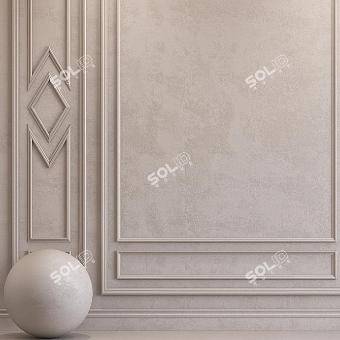 Elegant Silver Gray Plaster 3D model image 2