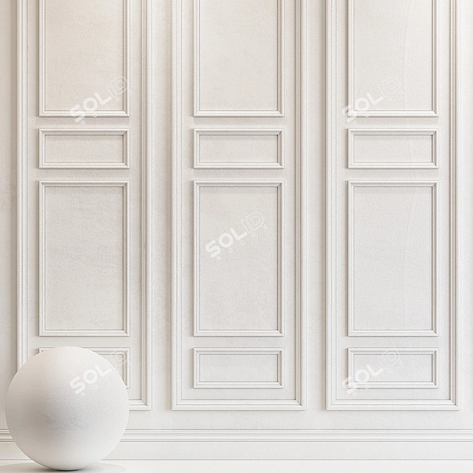 Elegant Plaster with Molding 3D model image 2