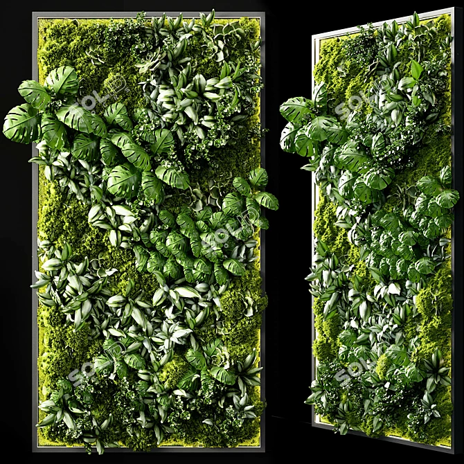 Vertical Greening Module with Lighting 3D model image 1