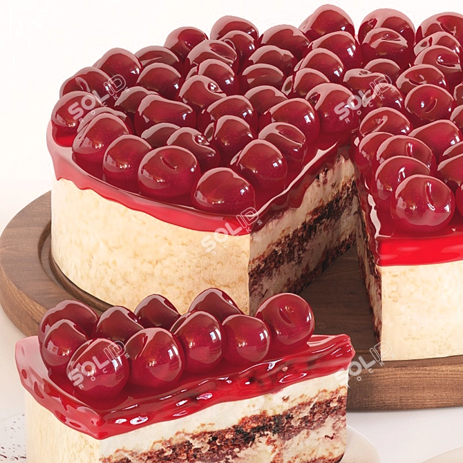 Cherry Delight Cake: Decadent, Delicious, Divine 3D model image 2