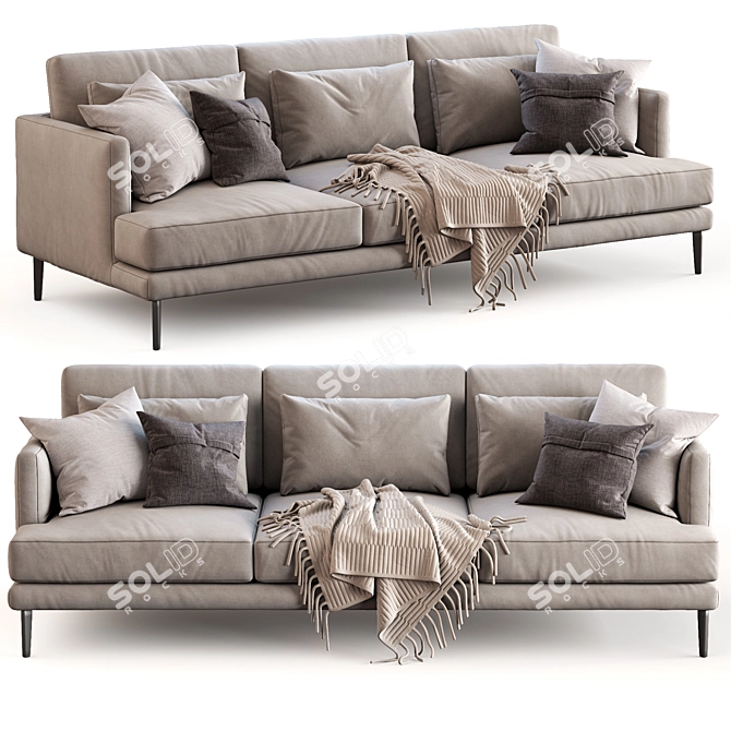 Luxury Bonaldo Sofa Paraiso: Contemporary Elegance at its Finest 3D model image 1