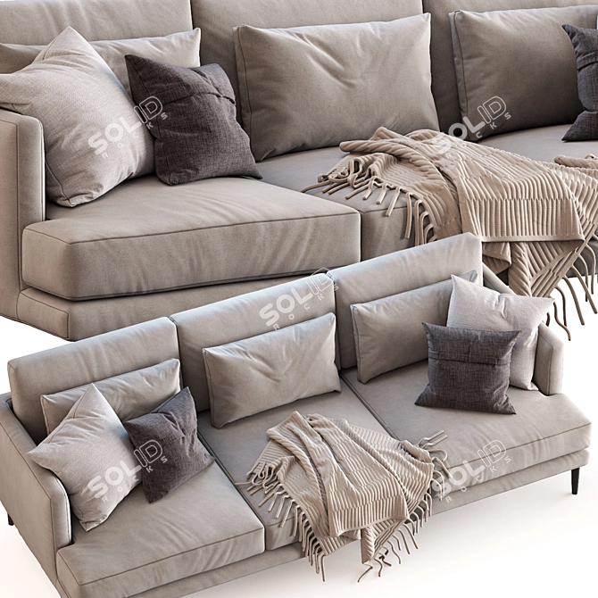 Luxury Bonaldo Sofa Paraiso: Contemporary Elegance at its Finest 3D model image 3