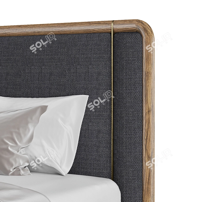 Elegant Canaletta Walnut Bed 3D model image 1