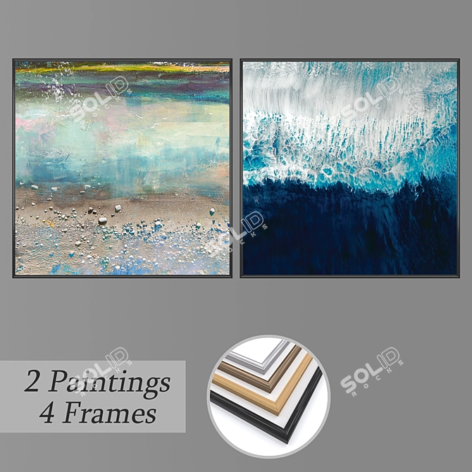 2-Piece Set with Multiple Frames - Wall Paintings 3D model image 1