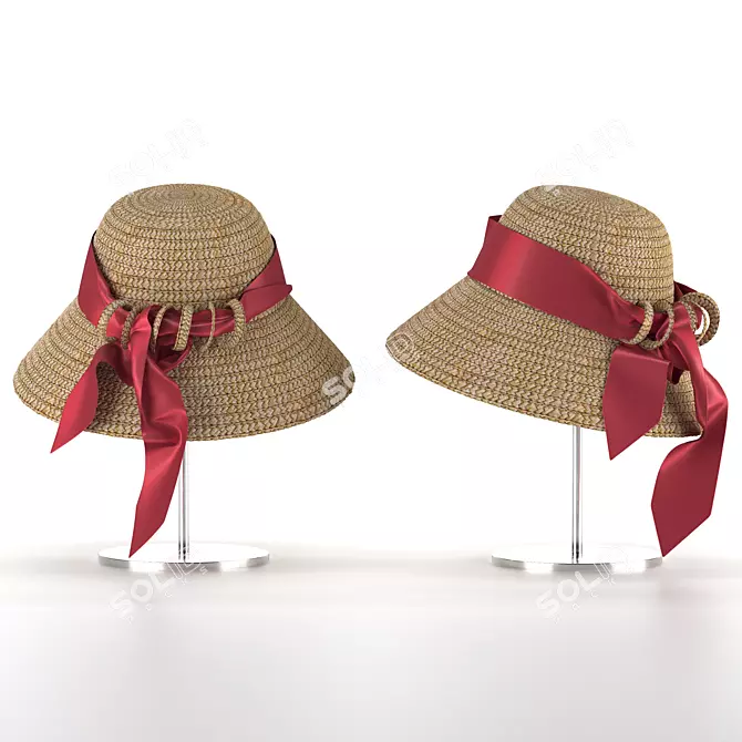 Chic Straw Hat for Stylish Summer Fashion 3D model image 1