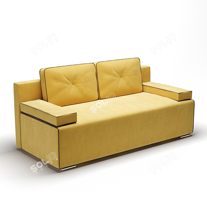 Sao Paulo Velvet Yellow Sofa 3D model image 1