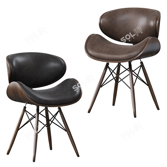 Eclectic Elegance: Ossa Black Chair 3D model image 1