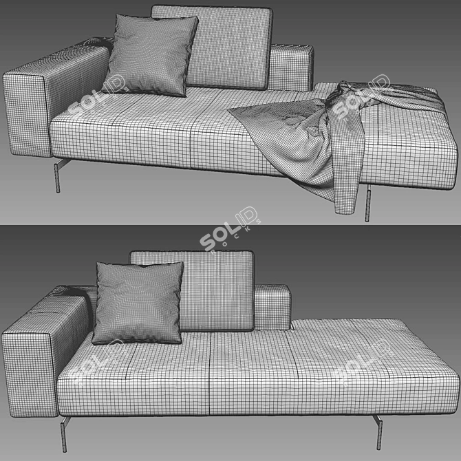 BoConcept Amsterdam Lounging: Modern Lounging Sofa in Multifold Dimensions 3D model image 4