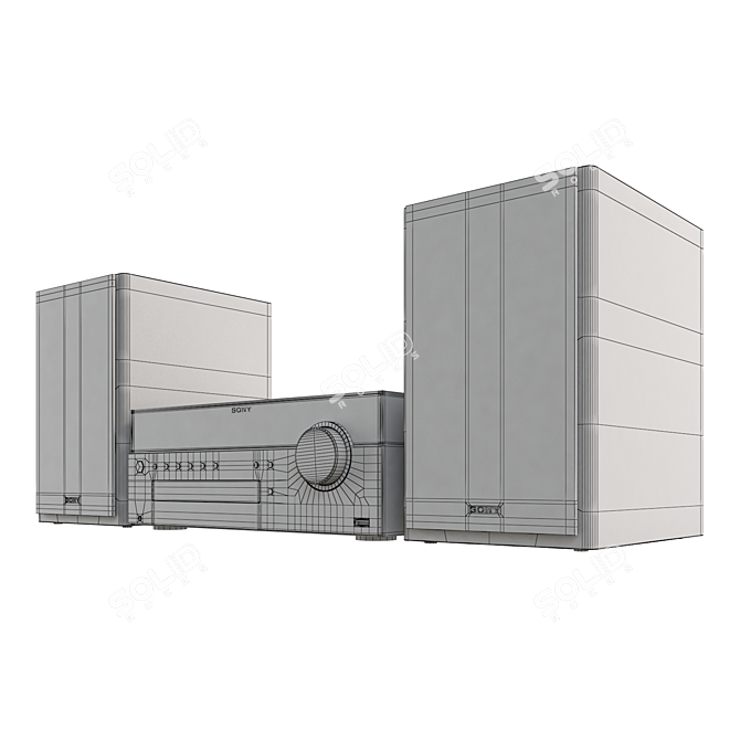 Sony CMT-SBT100: Powerful Audio System 3D model image 4