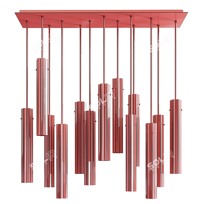 Elegant Sparkling Glass Pendant 3D model image 2