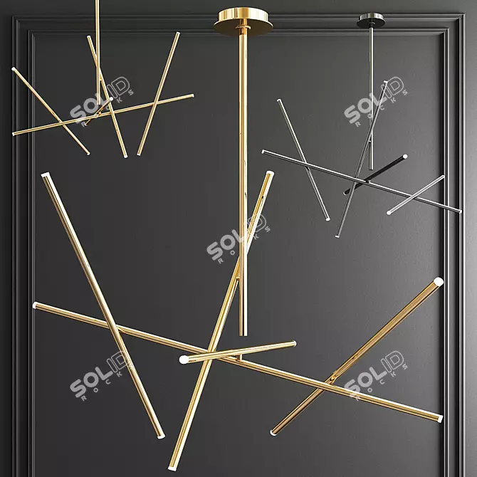 Elegant Crossroads Chandelier 3D model image 1