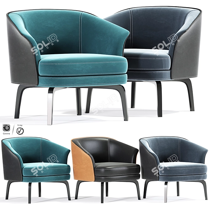 Elegant Nivola Armchair: Stunning Design 3D model image 1