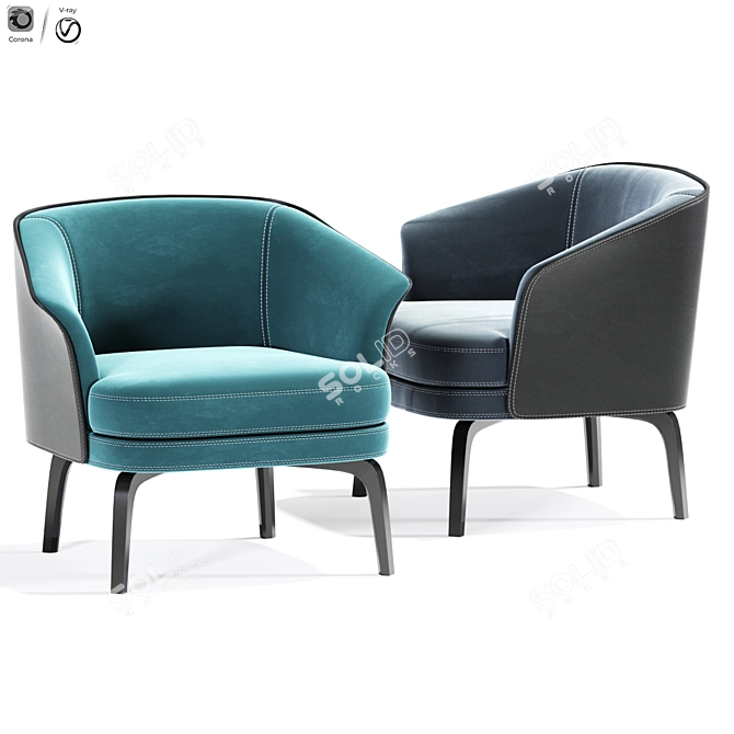 Elegant Nivola Armchair: Stunning Design 3D model image 2