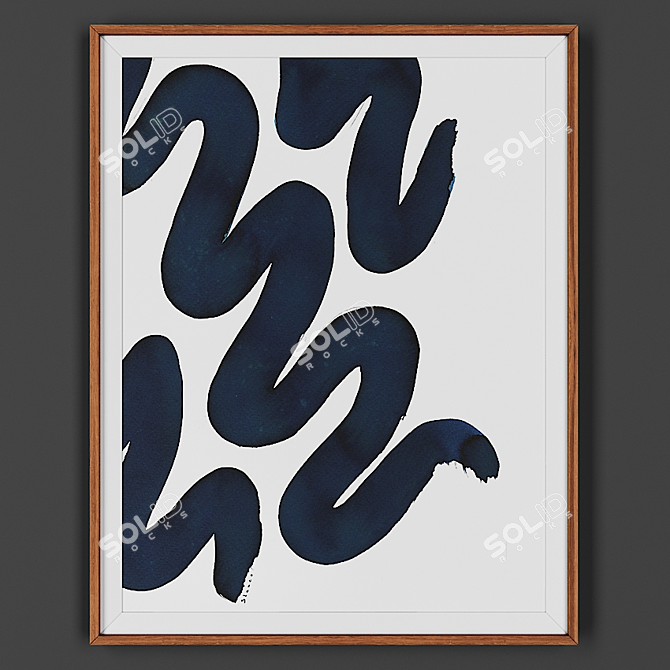 Wooden Frame Artwork 3D model image 1