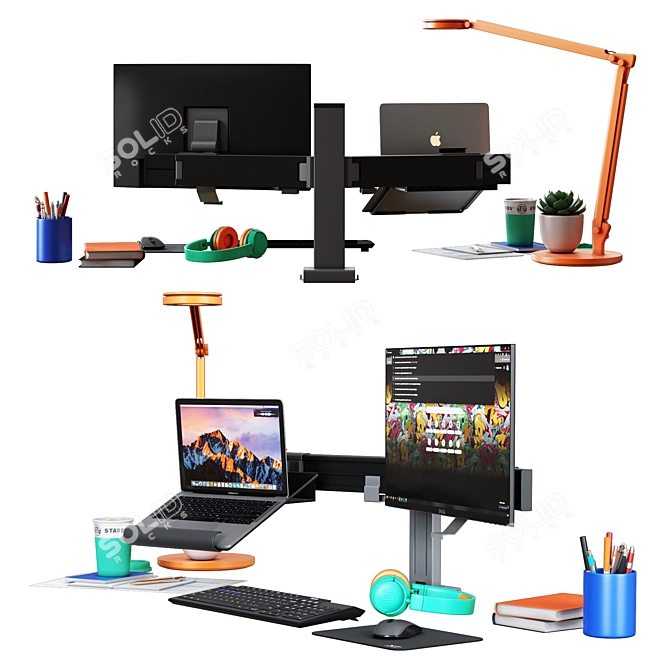 Designer Desktop Set 3D model image 7