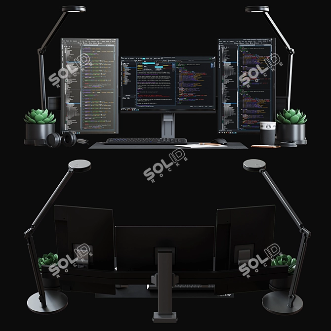 IT Specialist Desktop Set 3D model image 2