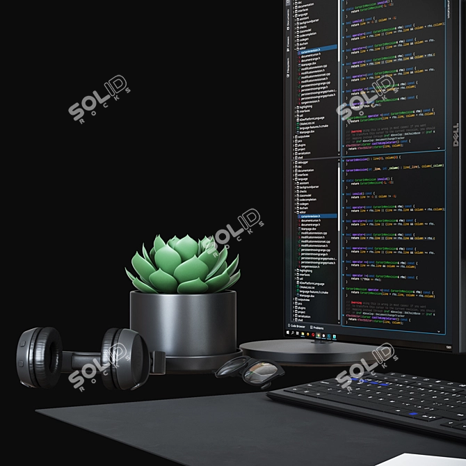 IT Specialist Desktop Set 3D model image 5