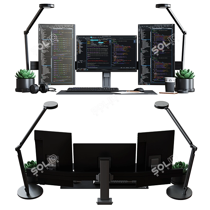 IT Specialist Desktop Set 3D model image 6