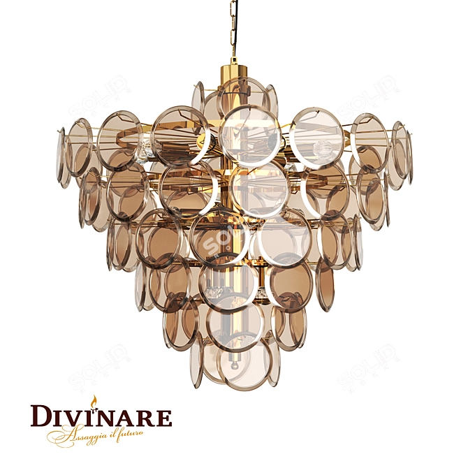 Divinare Chloe Gold Pendant Light 3D model image 1