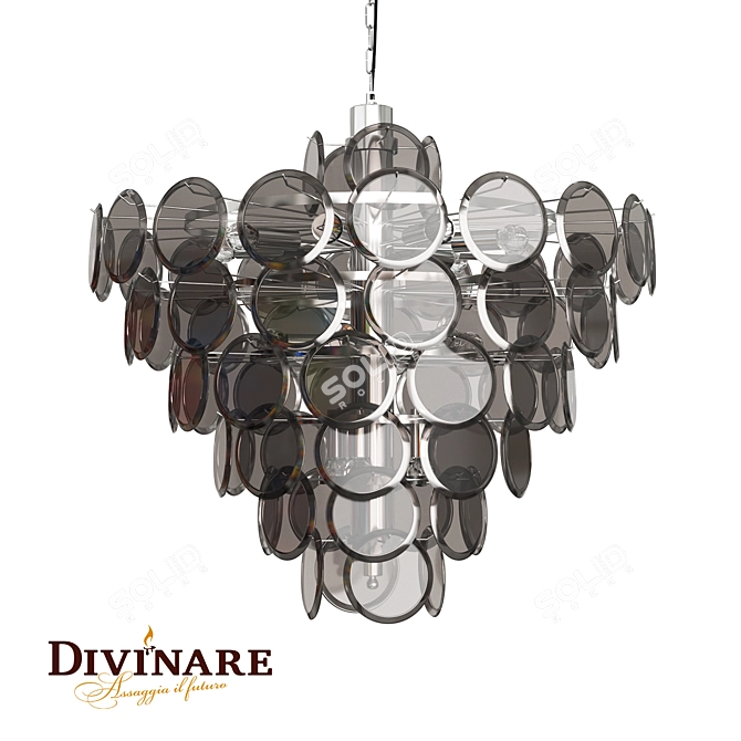 Chloe Smoky Pendant with 18x60W E14 Bulbs 3D model image 1