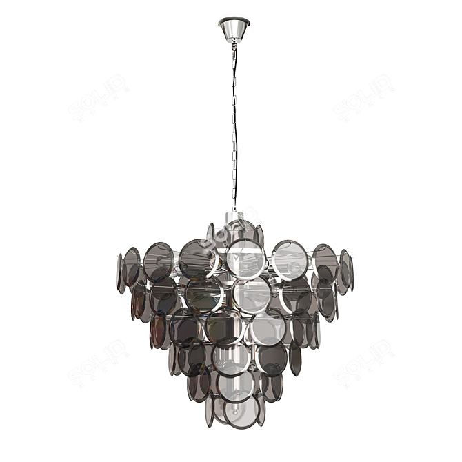 Chloe Smoky Pendant with 18x60W E14 Bulbs 3D model image 2