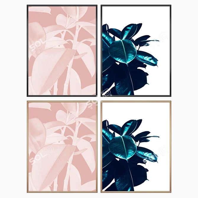 Elegant Wall Art Set with Frames 3D model image 2