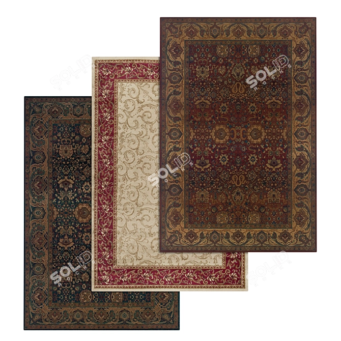 Luxury Carpet Set: High-Quality Textures 3D model image 1