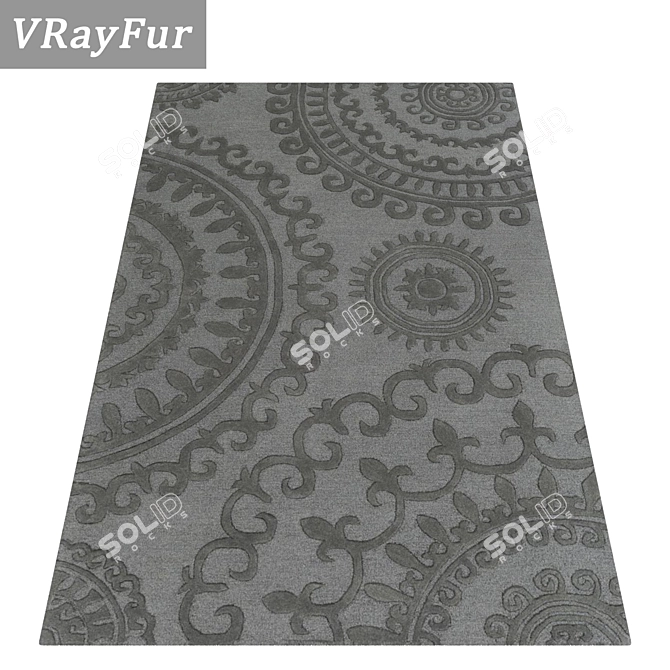 Luxury Textured Carpet Set 3D model image 2