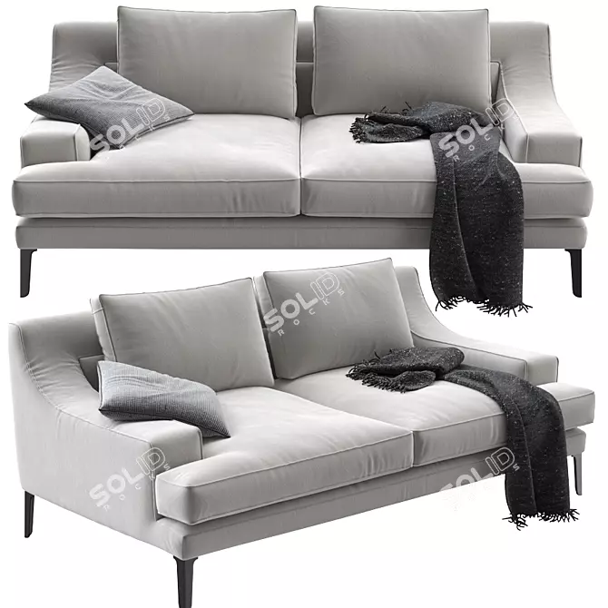 Elegant Megara 2-Seater Sofa 3D model image 1