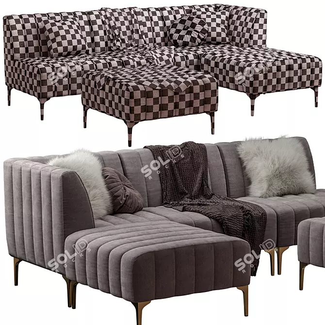 Luxurious Pottery Barn Avalon Sectional 3D model image 5