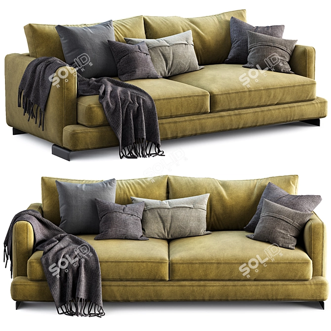 Sleek Flexform Long Island Sofa 3D model image 1