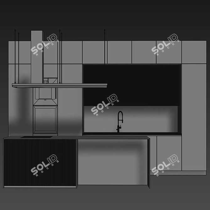 Title: Modern Kitchen 3D Model 3D model image 4