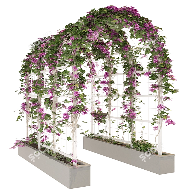 Elegant Garden Arch: 3D Model & Texture Set 3D model image 1