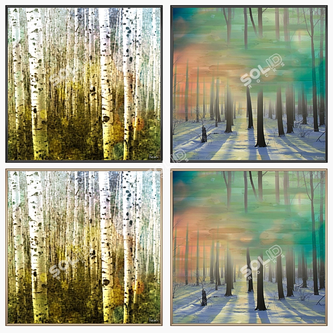 Multiframe Wall Art Set 3D model image 2