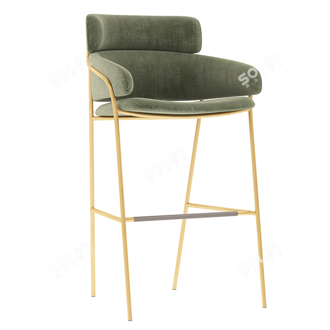 Sleek Strike Barstool 3D model image 3