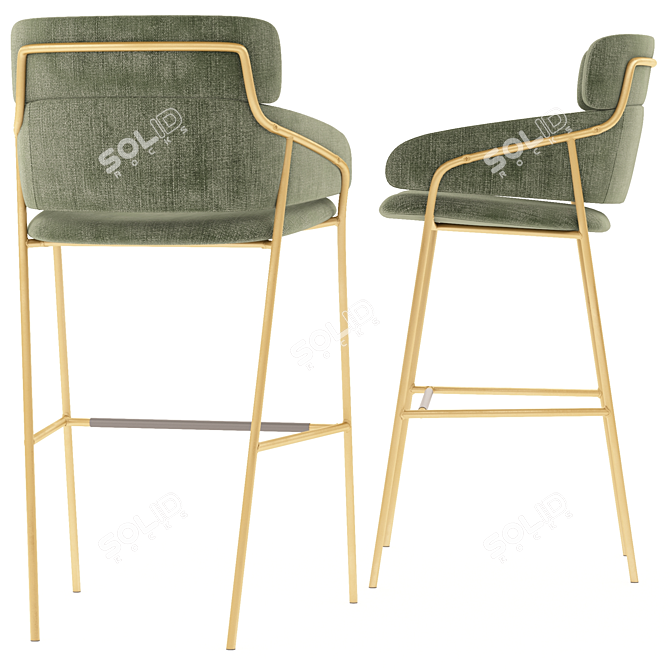 Sleek Strike Barstool 3D model image 4