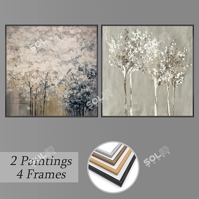 Modern Wall Art Set - No. 978 3D model image 1