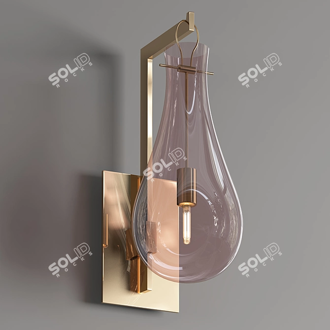 Elegant Murano Glass Wall Light 3D model image 1
