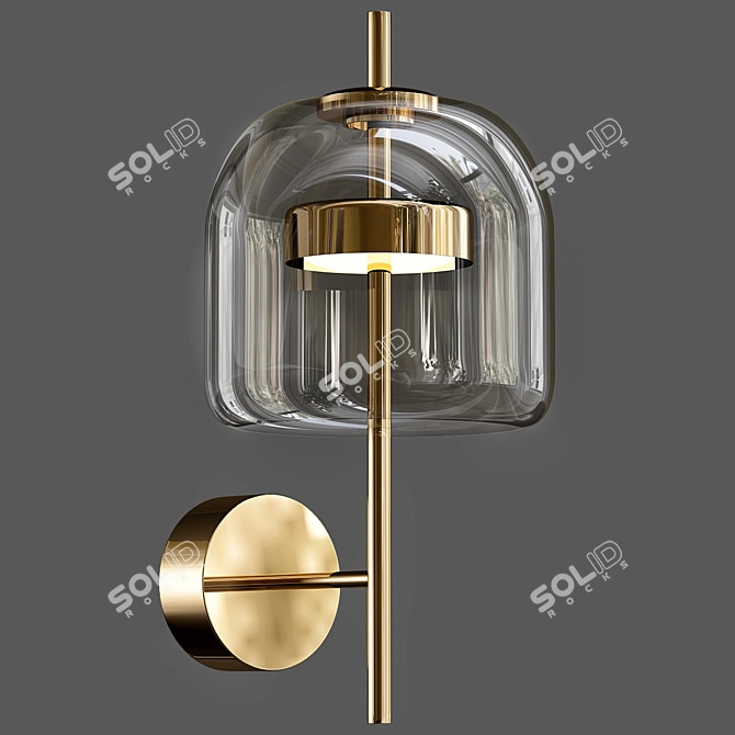 LED Direct Light Blown Glass Wall Lamp 3D model image 1