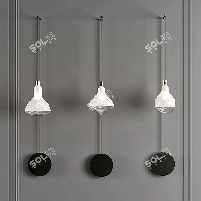 Satin Glass Wall Lamp: Makeup Beauty 3D model image 1