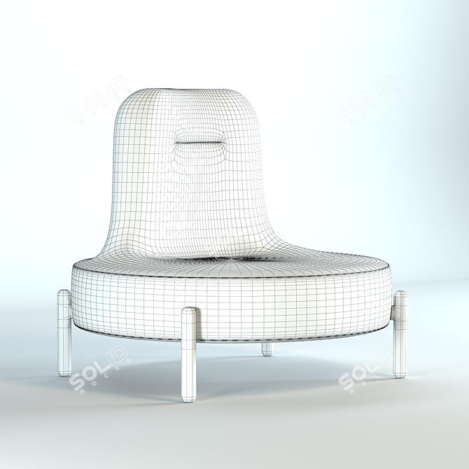 Jade Wood Fabric Sofa: Sleek Contemporary Design 3D model image 3