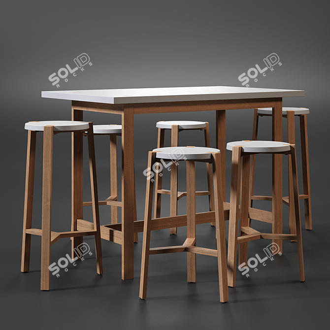 Happy Bar Stool Set - A2 Design 3D model image 5