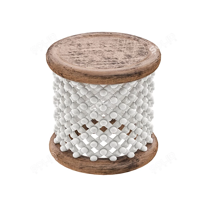 Exotic African Bamileke and Bracelet Stools 3D model image 2