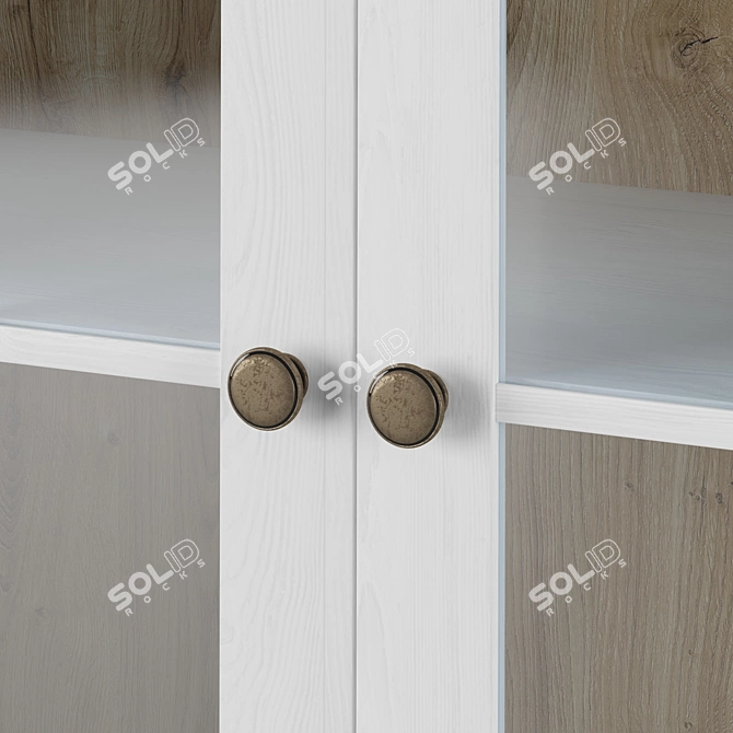 Modern White Oak Display Cabinet: MARKSKEL 2 Door 3D model image 2